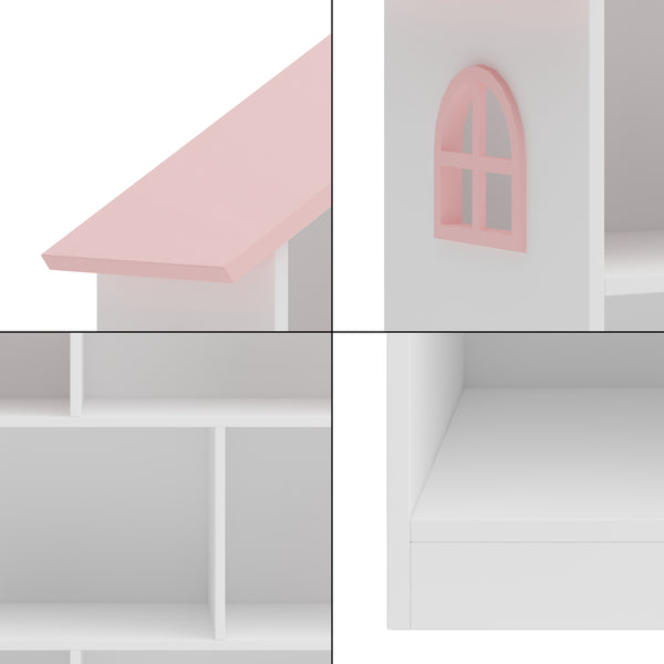 Półka dziecięca Vipsali 107x83x30 cm biały/różowy [en.casa]