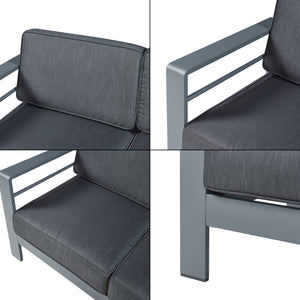 2-osobowa sofa zewnętrzna Avise aluminium ciemnoszary [casa.pro]