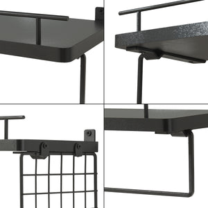 Półka ścienna Vik zestaw 2 sztuk czarna [en.casa]