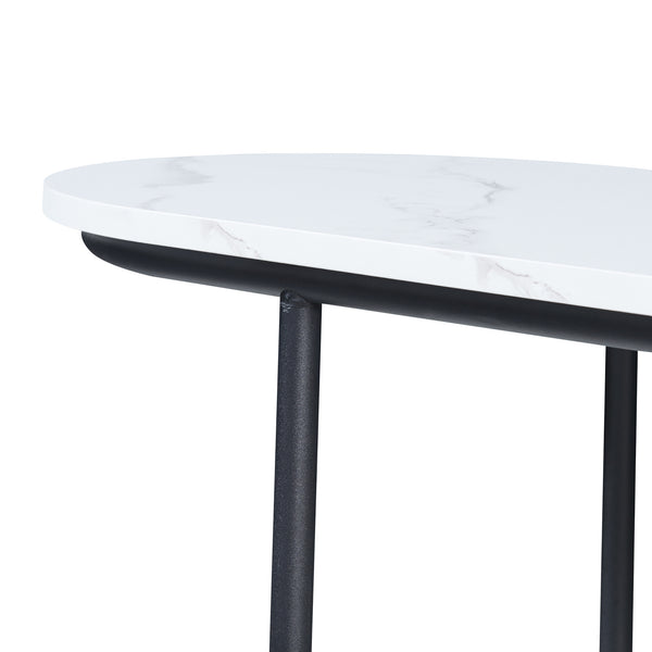 Konsola Nordfron 120x40x75 cm marmur, biały [en.casa]