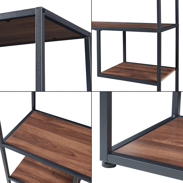 Regał Østre 180x83x34 cm czarny/walnut look [en.casa]