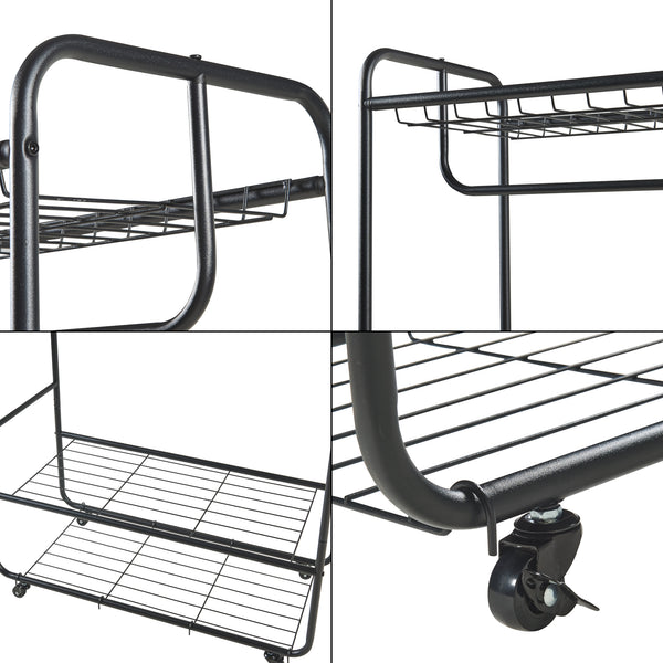 Stojak na płaszcz Vestvågøy 176x90x40 cm Czarny [en.casa]