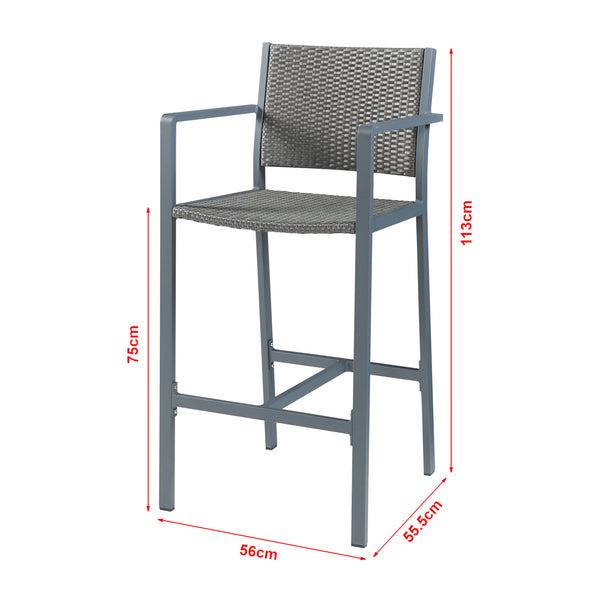3-częściowy aluminiowy zestaw stolików barowych Avise [casa.pro]