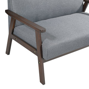 Sofa 2-osobowa tapicerowana Kinda 121x69x75 cm szara [en.casa]