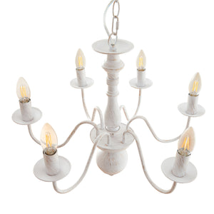 Żyrandol Berkeley metal vintage biały [lux.pro]