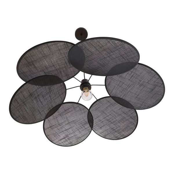 Lampa wisząca Blackwood metal/tekstylia czarny [lux.pro]