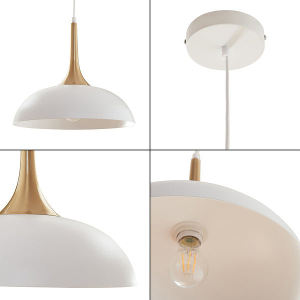 Lampa wisząca Blairgowrie metal biały/mosiądz kolorowy [lux.pro]