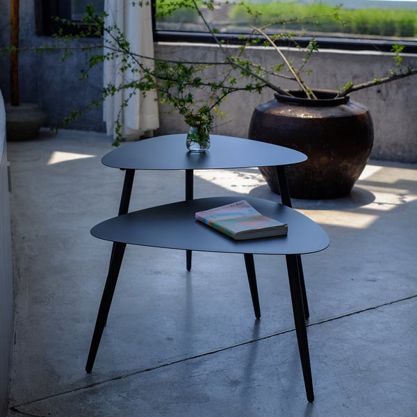 Zestaw stolik 2-częściowy Aymavilles stal antracyt [casa.pro]