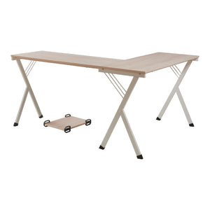 Biurko Tarielarg ze stojakiem na komputer w kształcie litery L 158x120x75 cm dąb [en.casa]