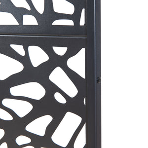 Wewnętrzna ścianka działowa Poskind stal 200x100x50 cm czarna [casa.pro]