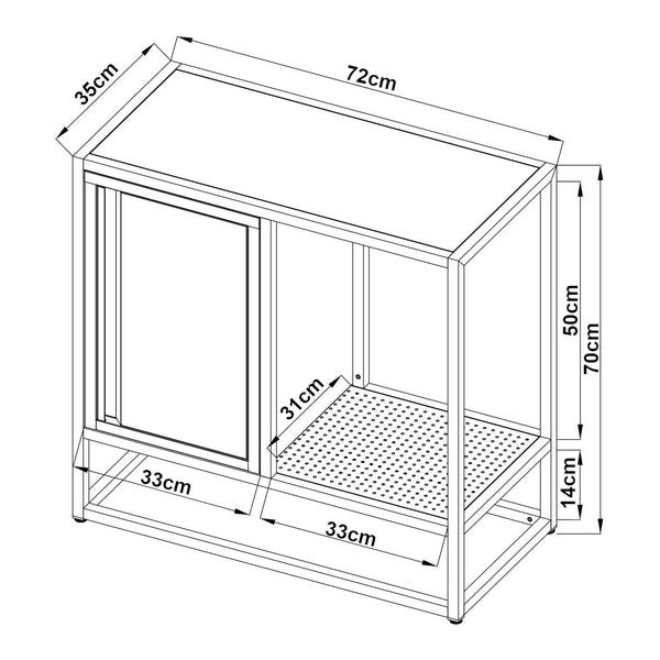Kredens Burlöv stal 70x72x35 cm szary/biały [en.casa]