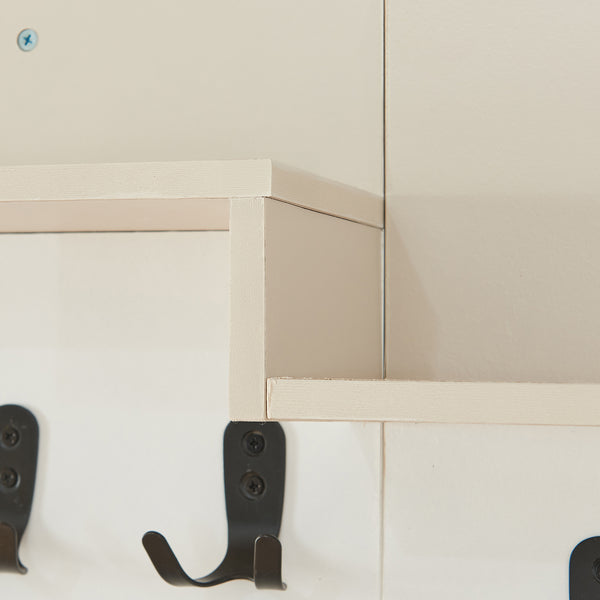 Botaruvn wieszak ścienny z 2 półkami 34x59x13 cm beżowy/biały [en.casa]