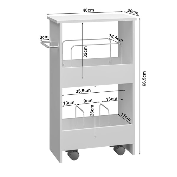 Wózek Katra 67x40x20 cm Biały [en.casa]