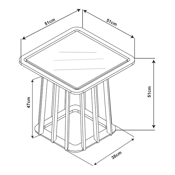 Stolik boczny Burgess 51x51x51 cm czarny/orzechowy [en.casa]