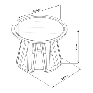 Stolik boczny Burgess 51xØ51 cm czarny/orzechowy [en.casa]