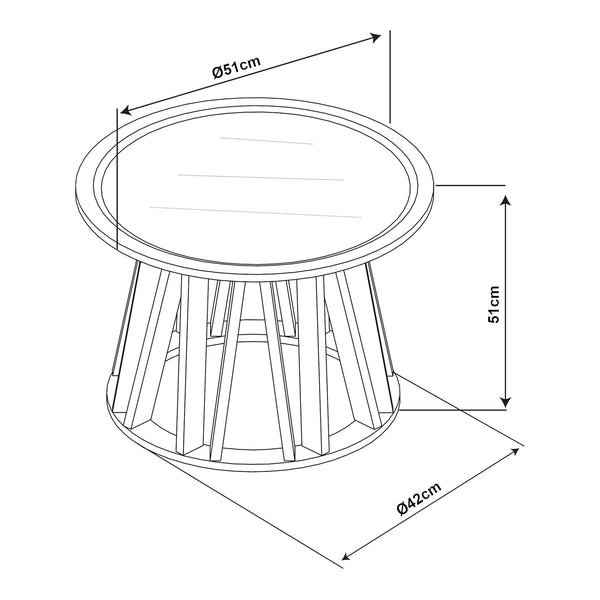 Stolik boczny Burgess 51xØ51 cm czarny/orzechowy [en.casa]