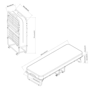 Metalowe łóżko składane Borjavle z materacem 200x90cm czarne [en.casa]