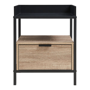 Szafka nocna Belana 51x40x35 cm czarny/dąb [en.casa]