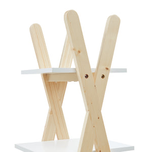 Vanlilu regał z drewna sosnowego 145x65x32 cm naturalny/biały [en.casa]