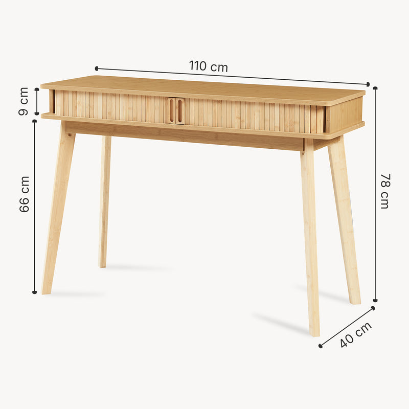 Szkic wymiarowy Konsola Tysvær 110x40x78 cm bambus [en.casa]