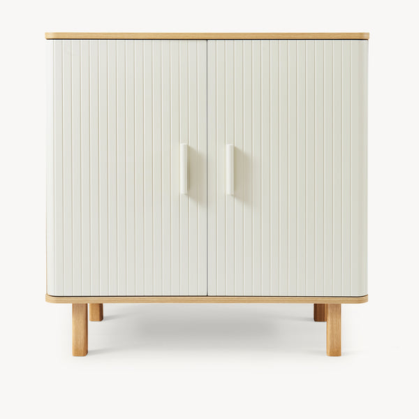 Kredens Ferrersp z 2 drzwiczkami 80x80x40 cm dąb/kolory piasku [en.casa]