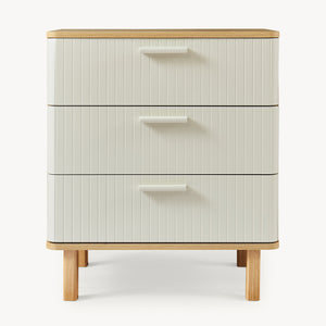 Komoda Ferrersp z 3 szufladami 70x60x40 cm dąb optyka/piaskowy kolor [en.casa]