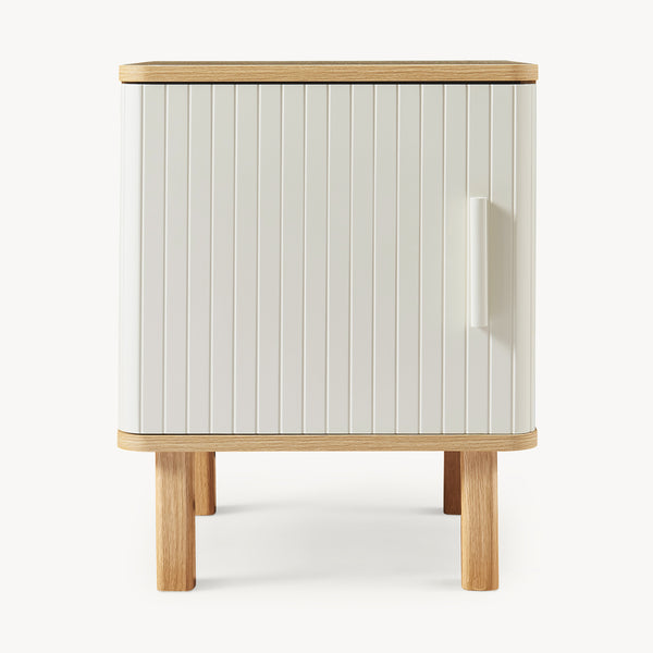 Szafka nocna Ferrersp z drzwiami 50x40x40 cm dąb optyka/piaskowy [en.casa]