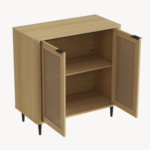 Sideboard Lukhomso 83x80x40 cm optyka dąb/optyka rattanu [en.casa]