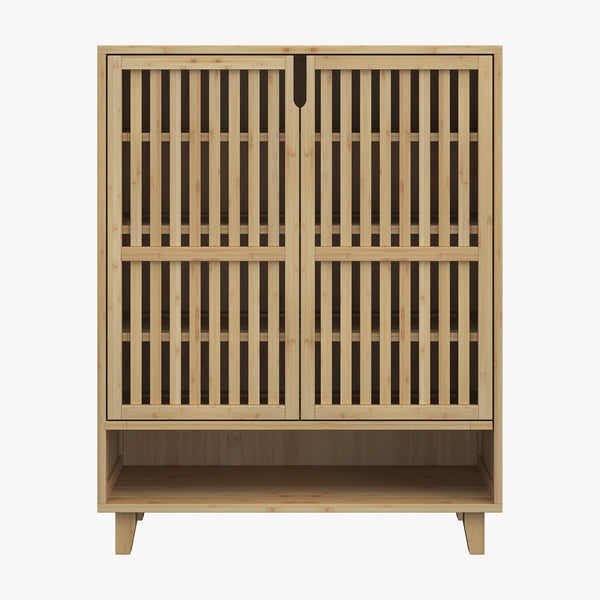 Szafka na buty Sirgerg 91x72x35 cm bambus naturalny [en.casa]