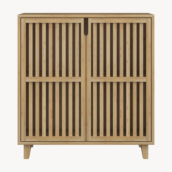 Szafka boczna Sirgerg 77x72x33 cm bambus naturalny [en.casa]