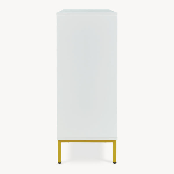 Sideboard Reyri 90x80x35 cm Biały/Złoty [en.casa]