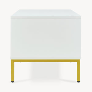Stolik kawowy Reyri 80x45x42 cm Biały/Złoty