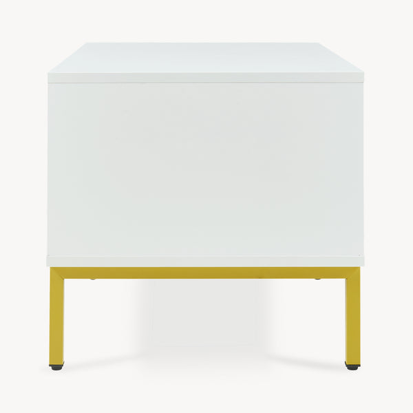 Stolik kawowy Reyri 80x45x42 cm Biały/Złoty