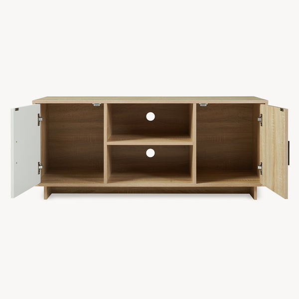 Szafka RTV Kenta 120x39x52 cm Sonoma-dąb/ biały [en.casa]