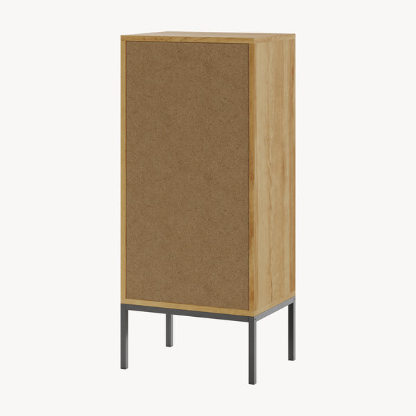 Szafka łazienkowa Marhasa 92x40x30 cm dąb optyczny/czarny [en.casa]