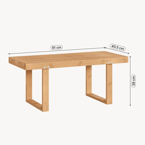 Ławka Aarela 91x41x38 cm bambus [en.casa]