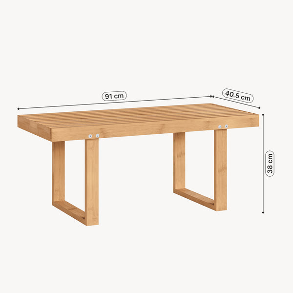 Ławka Aarela 91x41x38 cm bambus [en.casa]