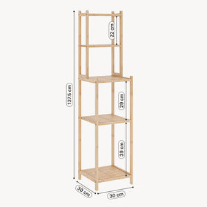 Regał łazienkowy Anun 128x30x30 cm bambus naturalny [en.casa]