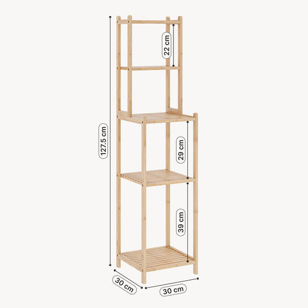 Regał łazienkowy Anun 128x30x30 cm bambus naturalny [en.casa]