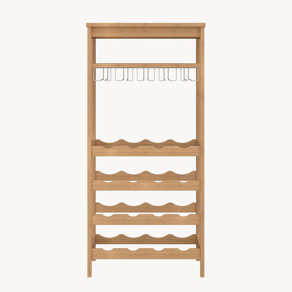 Regał na wino Fillby 100x47x29 cm bambus naturalny [en.casa]