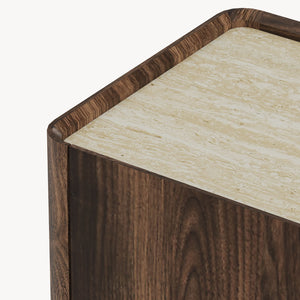 Sideboard Trorlon 160x40x83 cm orzech włoski/trawertyn [en.casa]