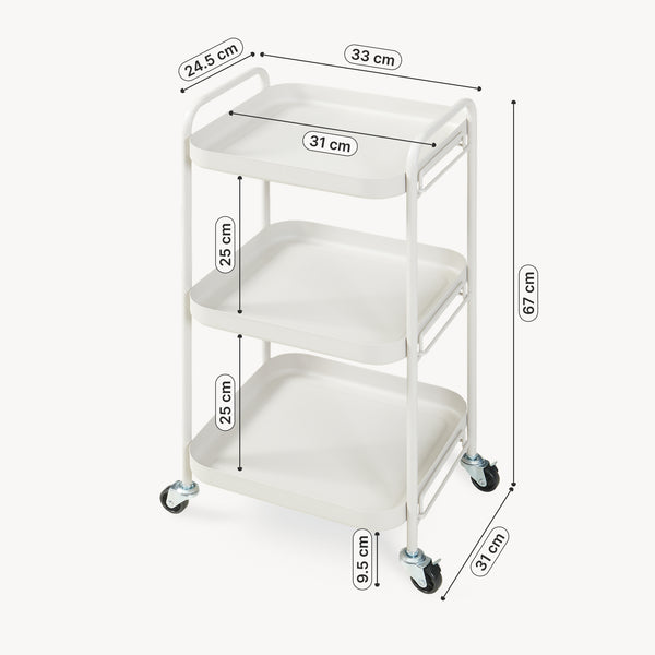 Wózek serwisowy Kelevn 67x33x31 cm stal szary [en.casa]