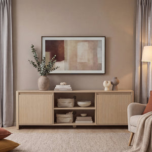 Szafka RTV Takranmaa 150x40x50 cm dąb dekor [en.casa]