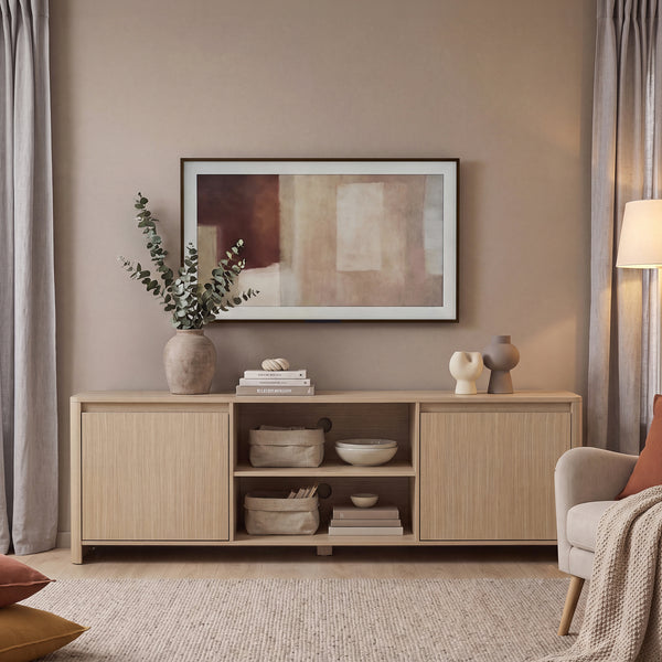 Szafka RTV Takranmaa 150x40x50 cm dąb dekor [en.casa]