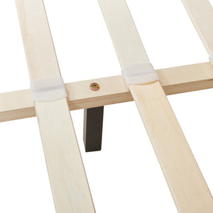 Łóżko ze sztucznej skóry Albacete 140x200 cm ciemnoszare Corium