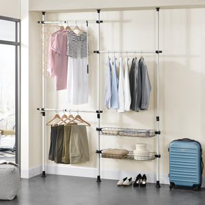 Wieszak teleskopowy Kemi z 3 szynami na ubrania [en.casa]