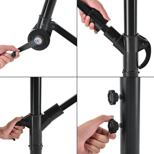 Budva parasol wspornikowy 270 cm stal poliestrowa szary casa.pro