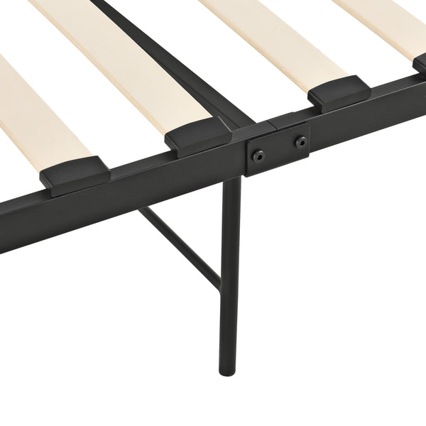 Łóżko metalowe Falun 90x200 cm do 150 kg czarne en.casa