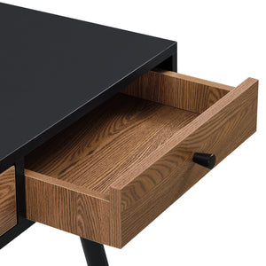 Biurko Tumba 115x48x75cm czarne/ciemne drewno en.casa