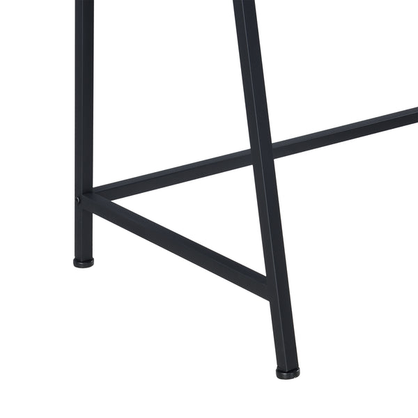 Biurko Alvdal 143x105x51cm z 2 półkami Czarny Ciemny odcień drewna [en.casa]